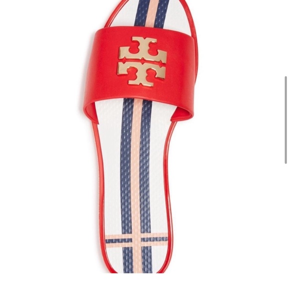 Tory Burch Everly Red Sandal Slides Nantucket Red SIZE 6 - Picture 5 of 7